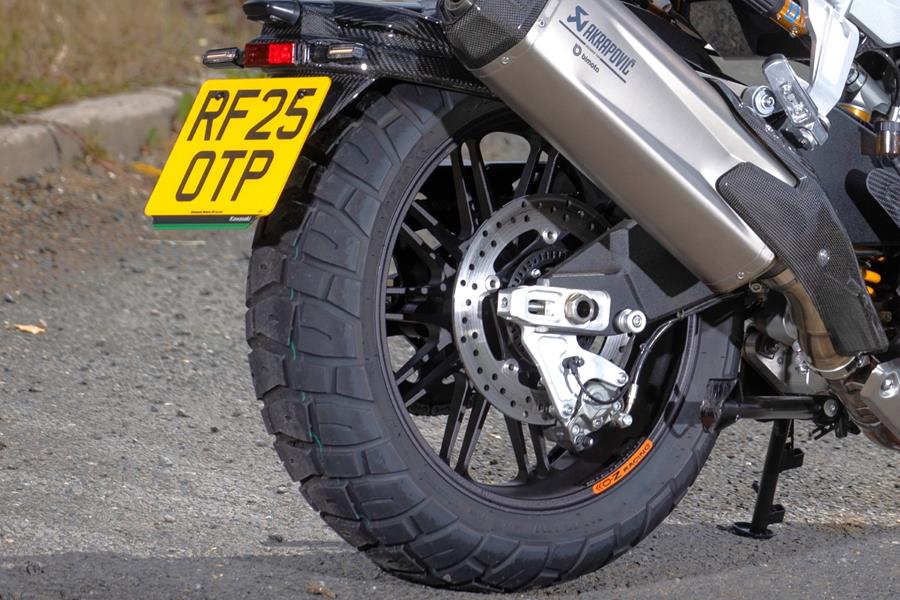 2025 Bimota Tesi H2 Tera, knobbly off-road capable Anlas rear tyre