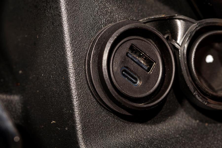 2024-on Voge DS900X detailed shot of charging port
