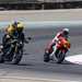 Wayne Rainey cornering on the Yamaha XSR900 GP alongside other riders