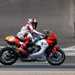 A side view of Wayne Rainey cornering on the Yamaha XSR900 GP