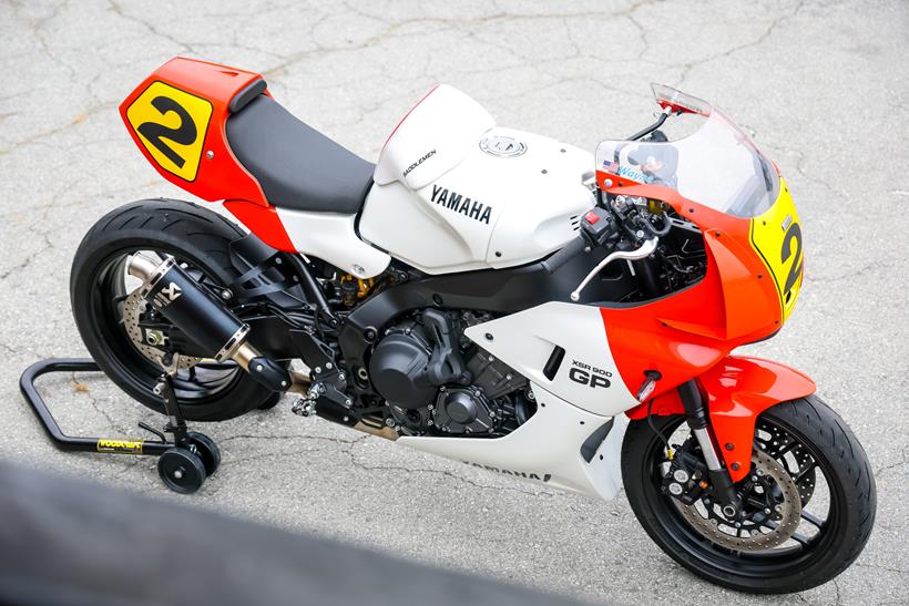 Upper view of the Yamaha XSR900 GP