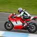 Ducati Desmosedici RR in action on Knockhill race circuit, piloted by Michael Neeves