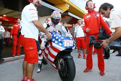 Hayden has a sticker on the back of the Ducati pitbox and his fairing that says ‘Chapter 2’