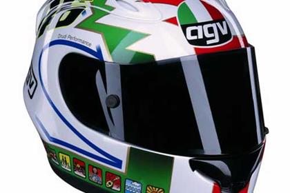 The lid Valentino Rossi wore at Mugello in 2002