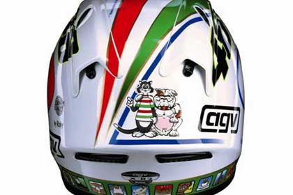 The lid Valentino Rossi wore at Mugello in 2002