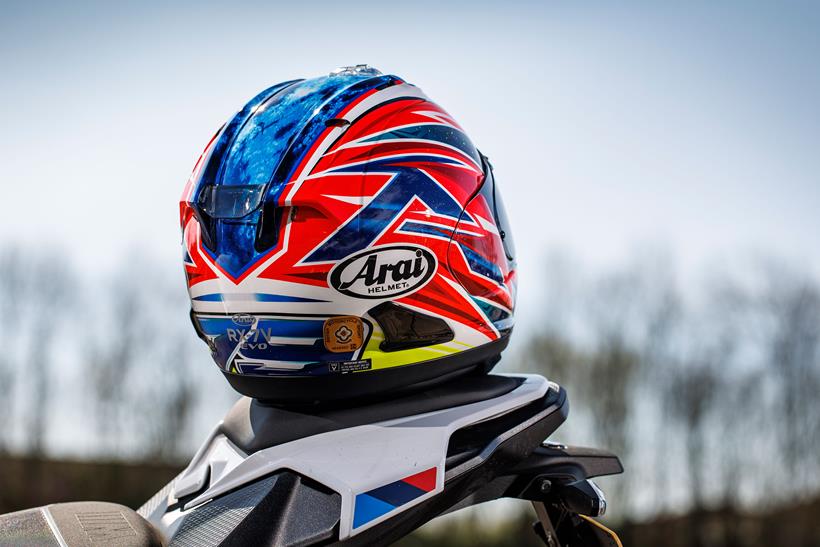 Arai RX-7V Evo from the rear