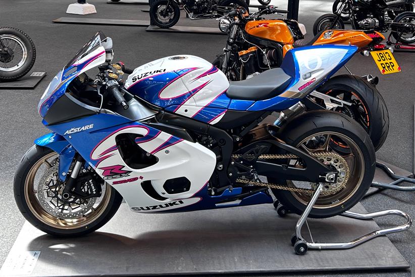 A left-side view of the Rear view of the Suzuki GSX-R1000