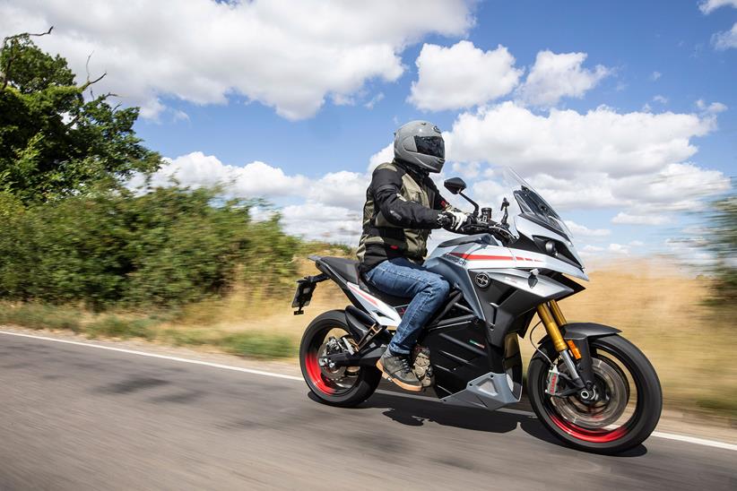 Energica Experia ridden on the road