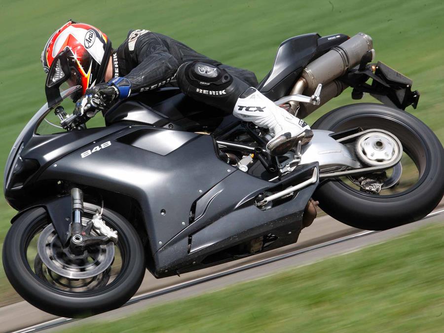 A side view of the Ducati 848 Dark 