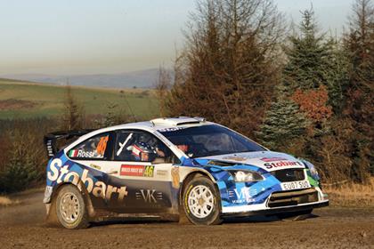 Valentino Rossi finished 12th in the Wales Rally GB