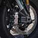 2025-on BMW R1300RS detailed shot of the forks and brakes