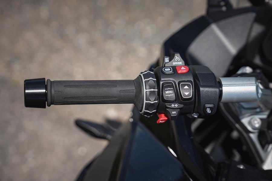2025-on BMW R1300RS detailed shot of the left hand switch gear