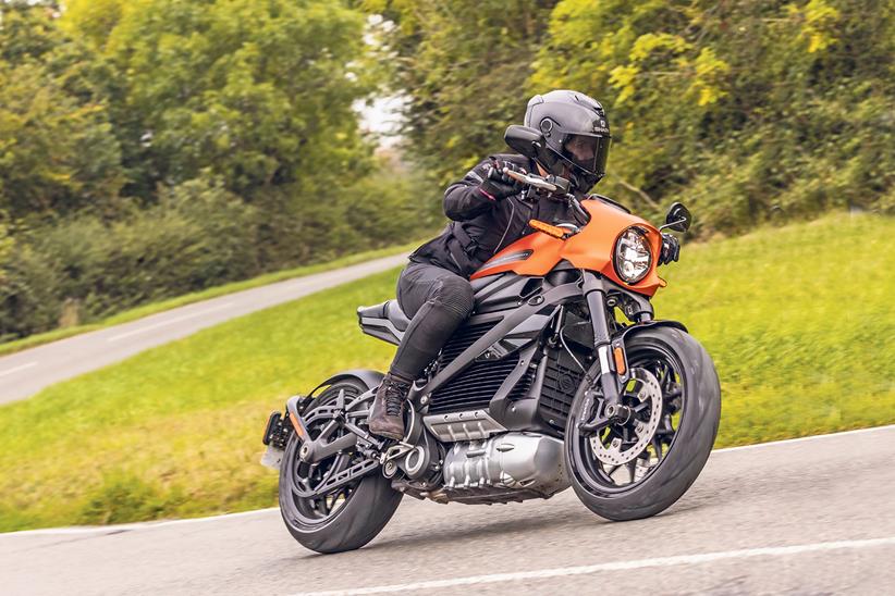 Electric motorcycle cornering