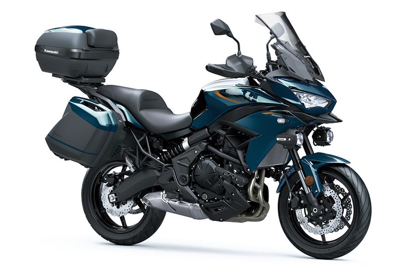 Kawasaki Versys 650 front three quarters with luggage