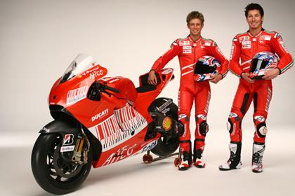 Casey Stoner and Nicky Hayden with the new Ducati GP9