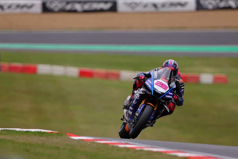 Bradley Ray onboard the Raceways Yamaha R1 at Brands Hatch.