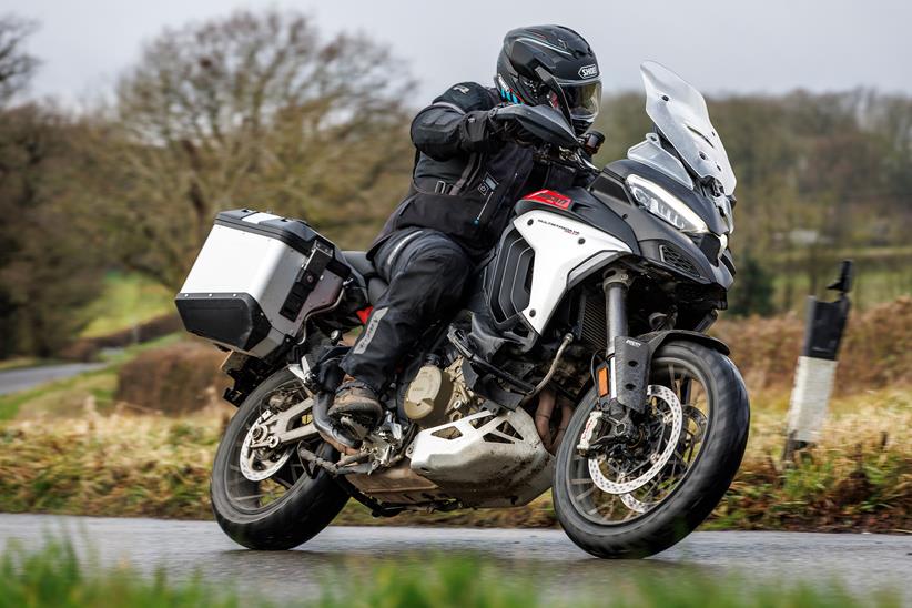 Rider with touring helmet