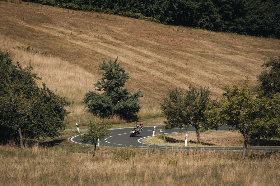 2025-on Suzuki DR-Z4SM travelling down a country road