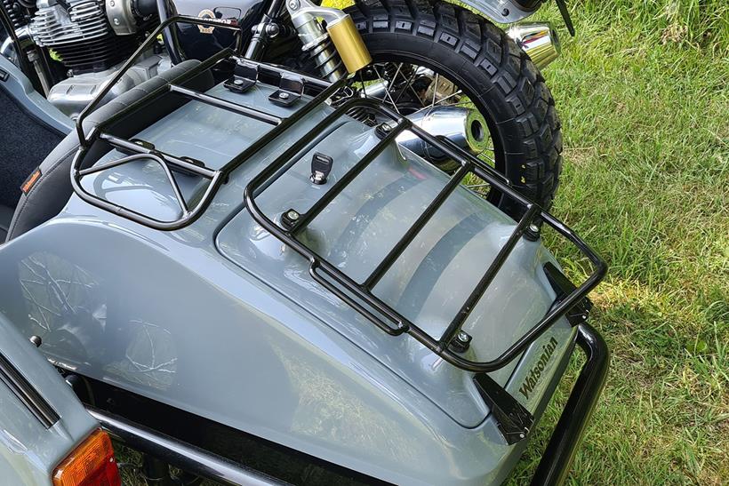 Watsonian adventure sidecar rear luggage racks and boot area