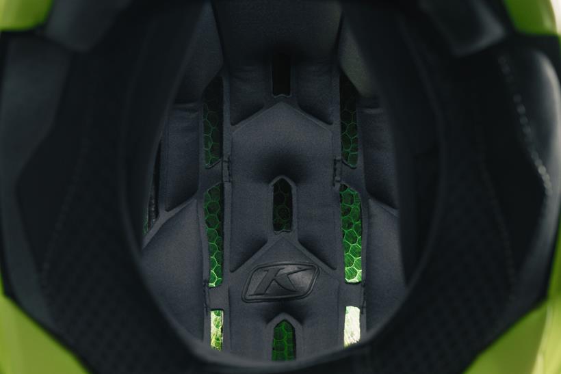 Internal view of a helmet with Koroyd