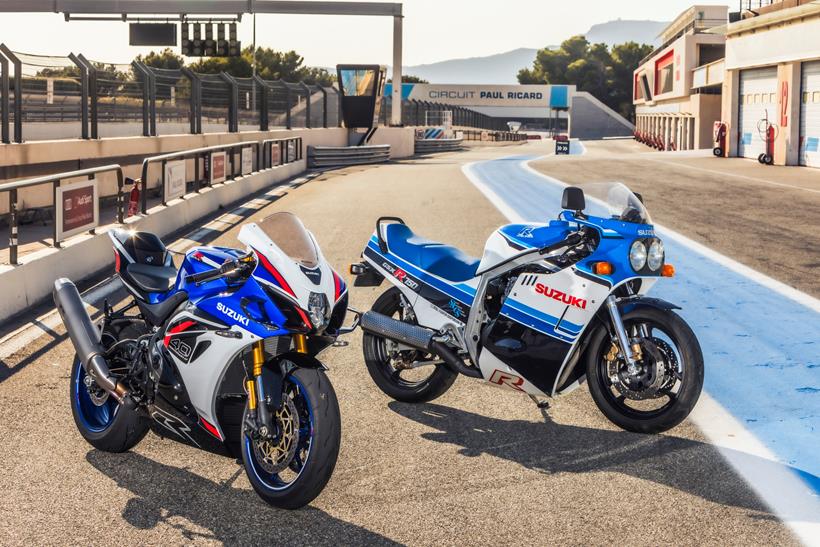 Original 1985 Suzuki GSX-R750 with the new Suzuki GSX-R1000R