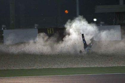 Loris Capirossi crashed twice in Qatar