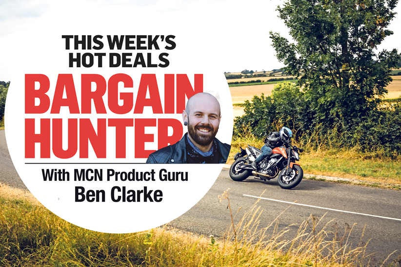 Riding in late summer, with MCN's Bargain Hunter logo