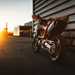 KTM 690 SMC R parked up alongside a building