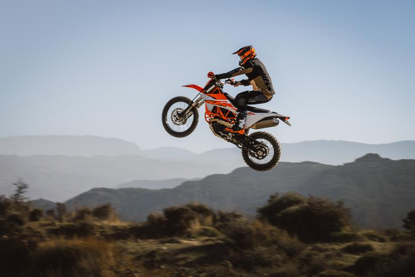 KTM 690 Enduro R getting air