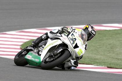 Despite a big crash Sofuoglu soldiered on