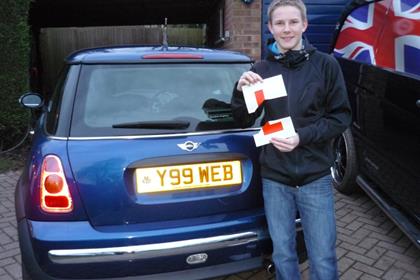 Danny Webb with his new Mini Cooper