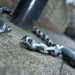 A broken motorcycle security chain
