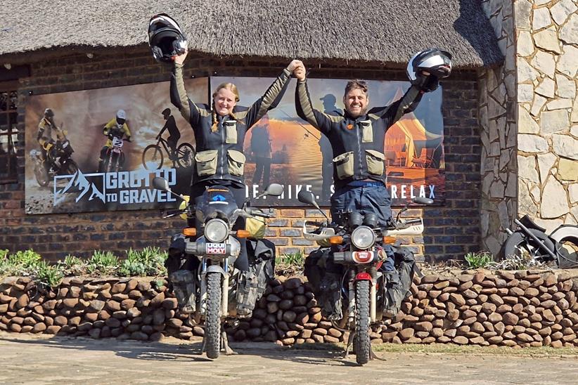 Honda CG125 riders celebrate reaching South Africa