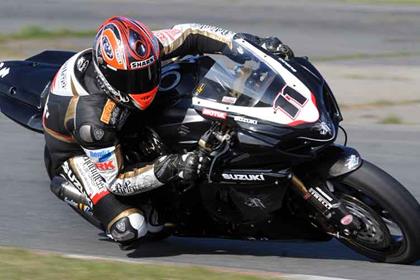 Ian Lowry testing the new Suzuki GSX-R1000