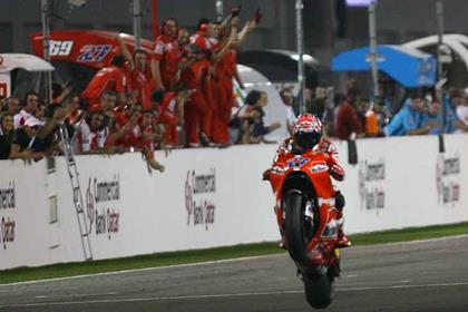 Casey Stoner took the win in Qatar