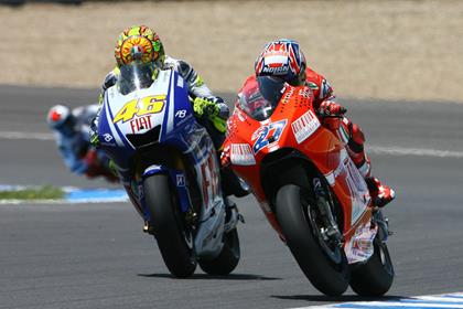 Undefeated in Mugello since the 2002 season, Rossi could only finish third in a rain-hit flag-to-flag