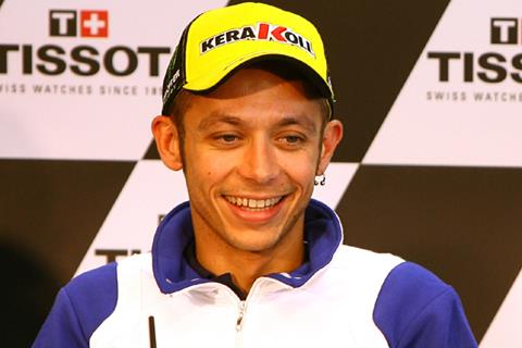 Rossi on his way to TT, sun shining!