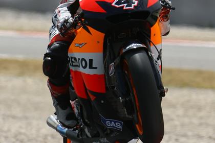 Dovizioso was fastest using a new Honda chassis