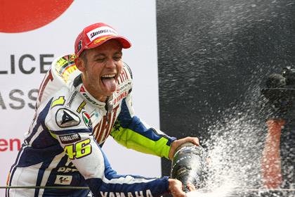 Rossi toasts his 100th Grand Prix win