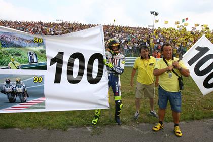 Rossi won his 100th race at Assen