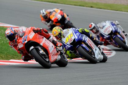 Stoner led for ten laps at the Sachsenring