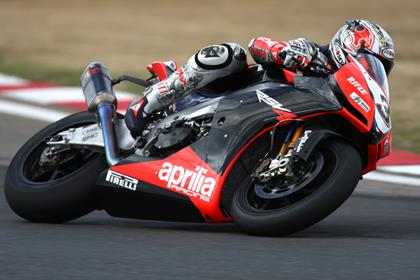 Biaggi took provisional pole on his last flying lap