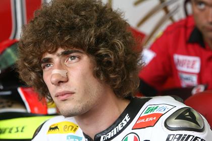 Simoncelli is currently testing an Aprilia RSV4 in Mugello