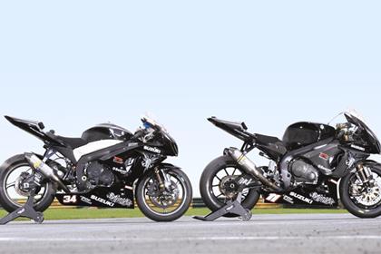 The Evo bikes will use a Superstock engine (left) and BSB chassis (right)