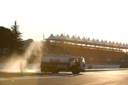 The Imola circuit had to be cleaned