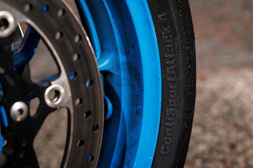 Continental road tyre fitted to a motorcycle Continental road tyre fitted to a motorcycle