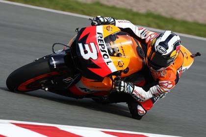 Dani Pedrosa qualified on the front row despite an early crash