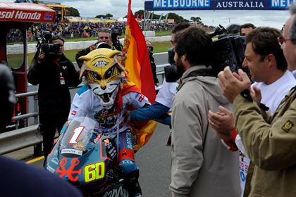 Julian Simon won the 125GP championship at Phillip Island