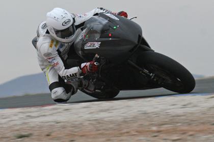 Gino Rea tests the FTR Moto2 bike