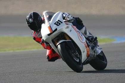 Graeme Gowland on the FTR Moto2 machine in Valencia